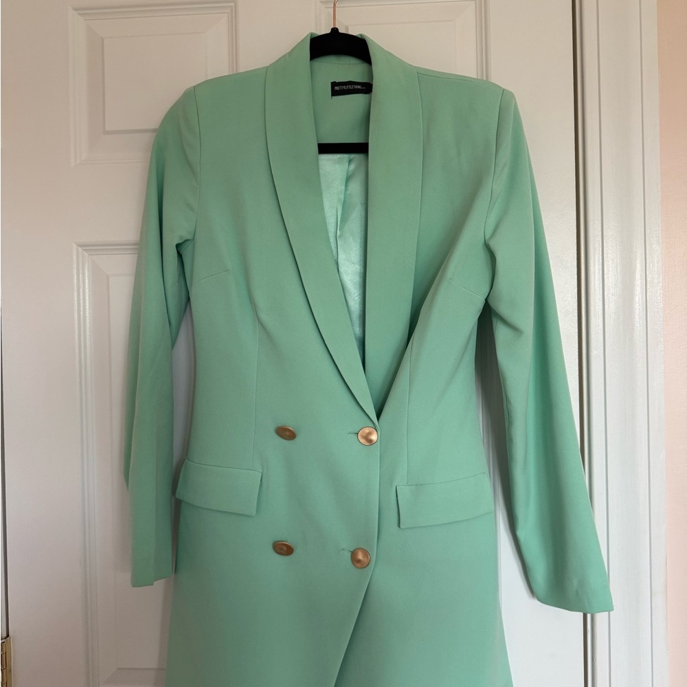 PrettyLittleThing Mint Green Blazer Dress